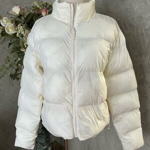 Fabletics Cream Quilted Puffer Jacket